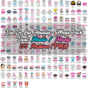Día del abuelo y Día de la abuela -  Best Phrases - Pack de pareja - Dual - Grandfather and Grandmother Bundle Dual Instant Download