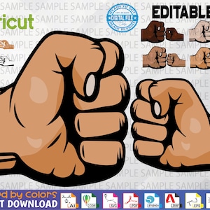 Fist Bumps Svg - Layered and 100% editable - Dad and son / Dad and daughter - Father&#39;s day - 9 File formats -Instant download - High Quality