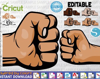 Fist Bumps Svg - Layered and 100% editable - Dad and son / Dad and daughter - Father's day - 9 File formats -Instant download - High Quality