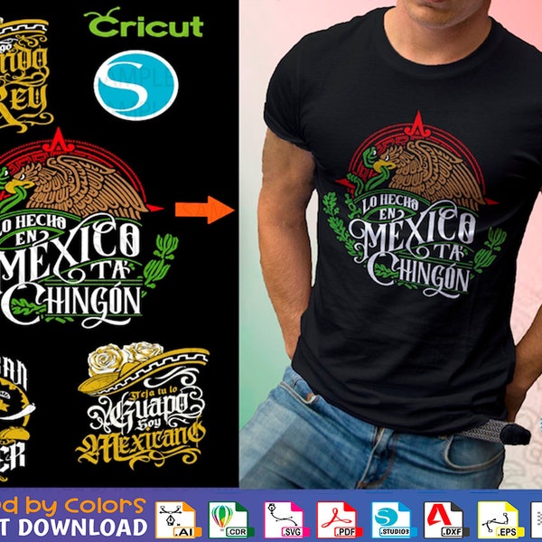 Mexican chingón svg 4 en 1 - Mexican chingon svg - Viva Mexico - Amor a la mexicana - Mexican Power - Mexican Bundle svg - Mexico Vector