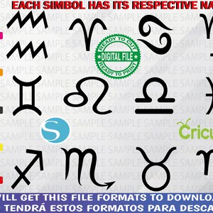Zodiac Sign Symbols Zodiac Bundle Svg - Astrology Sign Svg - Horoscope Svg - Instant Download - Commercial Use png, pdf