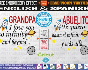 Grandparents day svg - Grandpa's day svg - Grandpa bundle - Grandpa Super Heroe - Grandpa I love you to infinity and beyond  -2 free effects