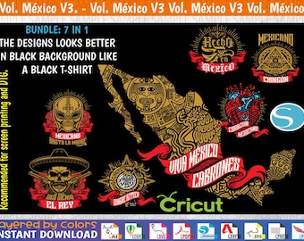 Mexican chingón svg 7 in 1 - Mexican chingon svg - Viva Mexico Cabrones - Love Mexican - Mexican Power - Mexican Bundle svg - Vector