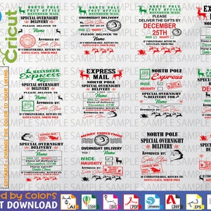 PACK 12 Christmas Sack Svg - commercieel gebruik - Christmas tag svg - gif card Svg - Instant Download - 100% bewerkbaar. bestand knippen - sublimatie, etc