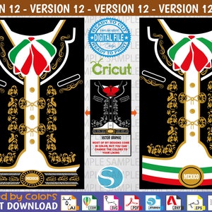 Mariachi Svg V12 (2 in 1) - Mariachi Vector - Mariachi Editable - Cut file - Sublimation - Screen Printing - Fiestas patrias Viva México