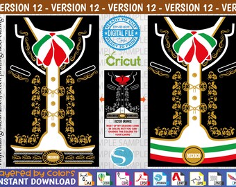 Mariachi Svg V12 (2 in 1) - Mariachi Vector - Mariachi Editable - Cut file - Sublimation - Screen Printing - Fiestas patrias Viva México