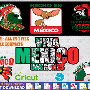 Mexico svg 6 in 1 - Mexican chingon svg - Borrachómetro svg - Mexican Power - Mexican Bundle - Drunk 0&#39; Meter - Mexican Drunk Meter svg