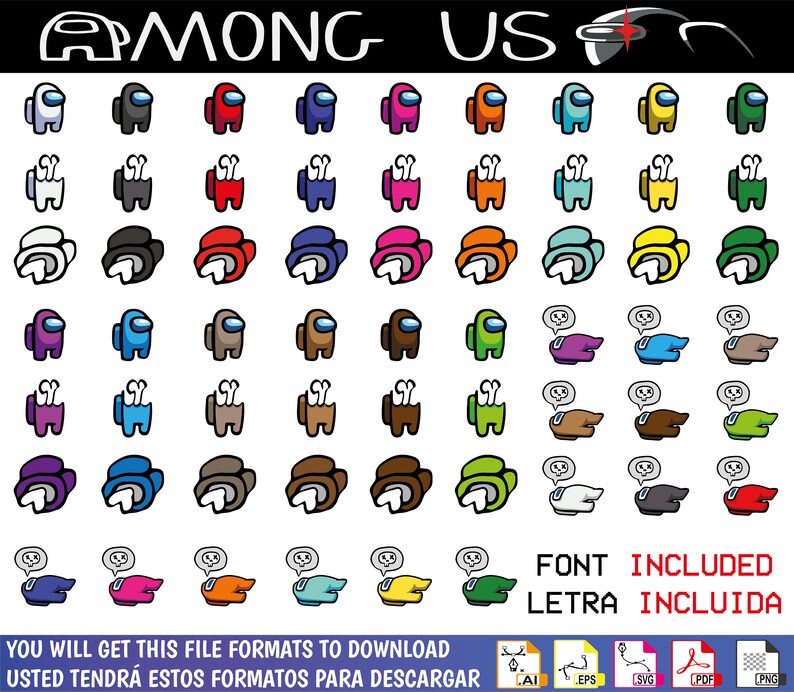 Download Pack Among Us Bundle Among Us Svg Among us clipart Among us | Etsy