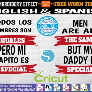 Father&#39;s day svg - Father&#39;s day Bundle Men are all the same but my daddy is special - Todos los hombres son iguales ..2 Free textures