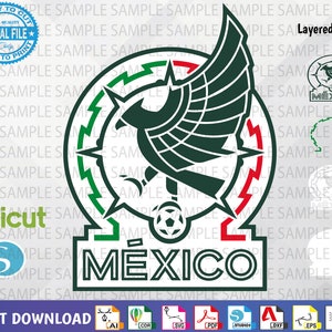 New mexican soccer logo - Mexican National Team Logo - Logo Selección Mexicana - Layered by colors & Welded - Instant Download High Quality