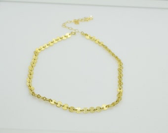 Bracelet à sequins rempli d'or 14 carats pour femmes, bracelet en or, bracelet en pièces d'or, bracelet à sequins, bracelet Boho en or, cadeau de bracelet à disque pour femmes