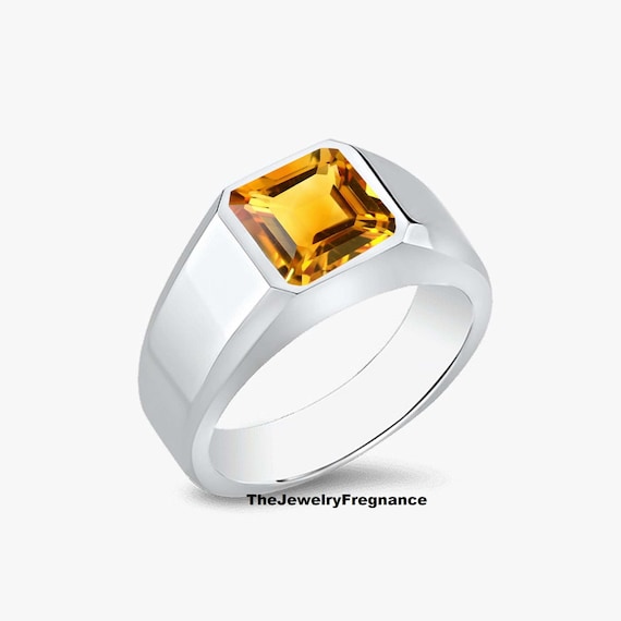 Yellow topaz mens ring sale