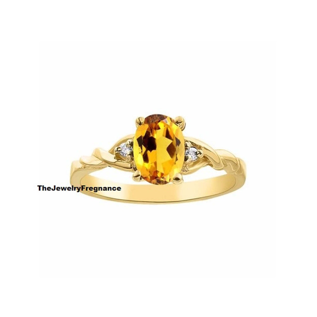 Yellow Topaz Ring Oval Cut Yellow Topaz Ring November Birthstone