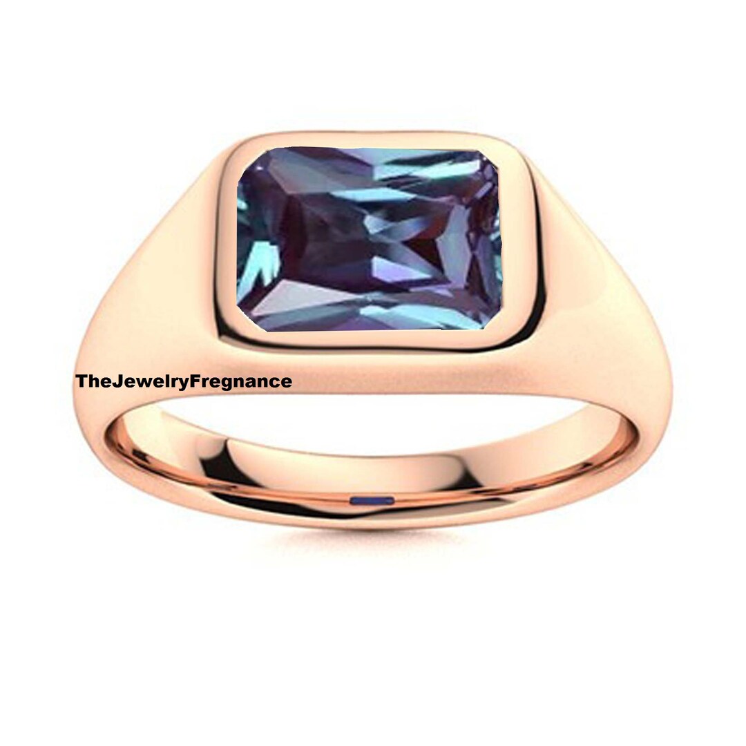 Men's Alexandrite Ring Lab Created Alexandrite Ring 925 Etsy