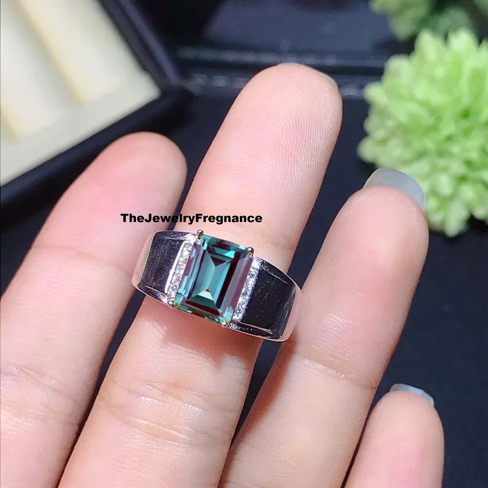 Men's Alexandrite Ring Color Changing Gemstone Ring Etsy