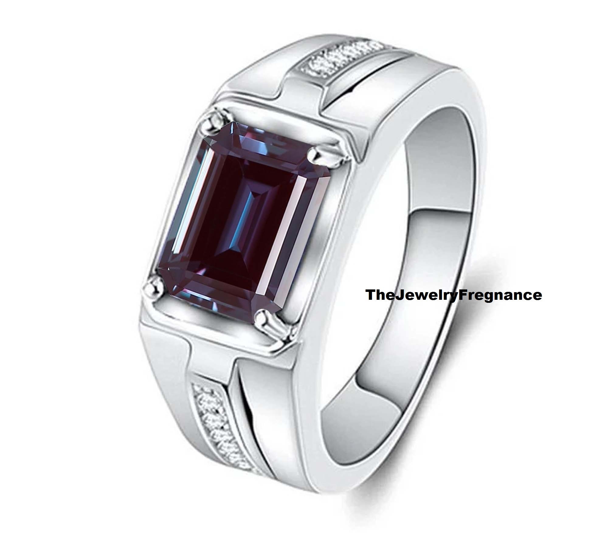 Men's Alexandrite Ring Lab Created Alexandrite Ring 925 Etsy