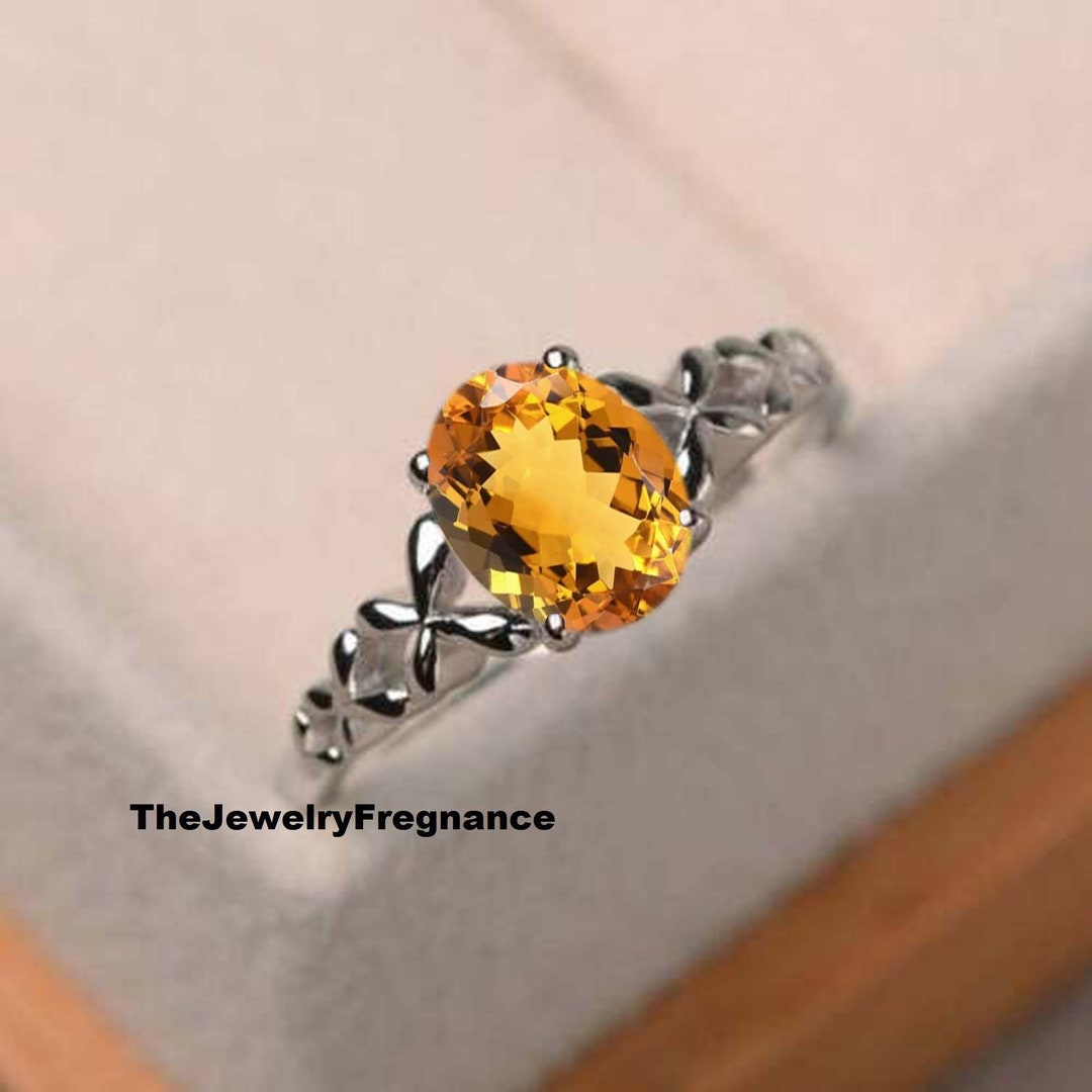Vintage Yellow Topaz Ring Golden Topaz Ring 925 Sterling Etsy
