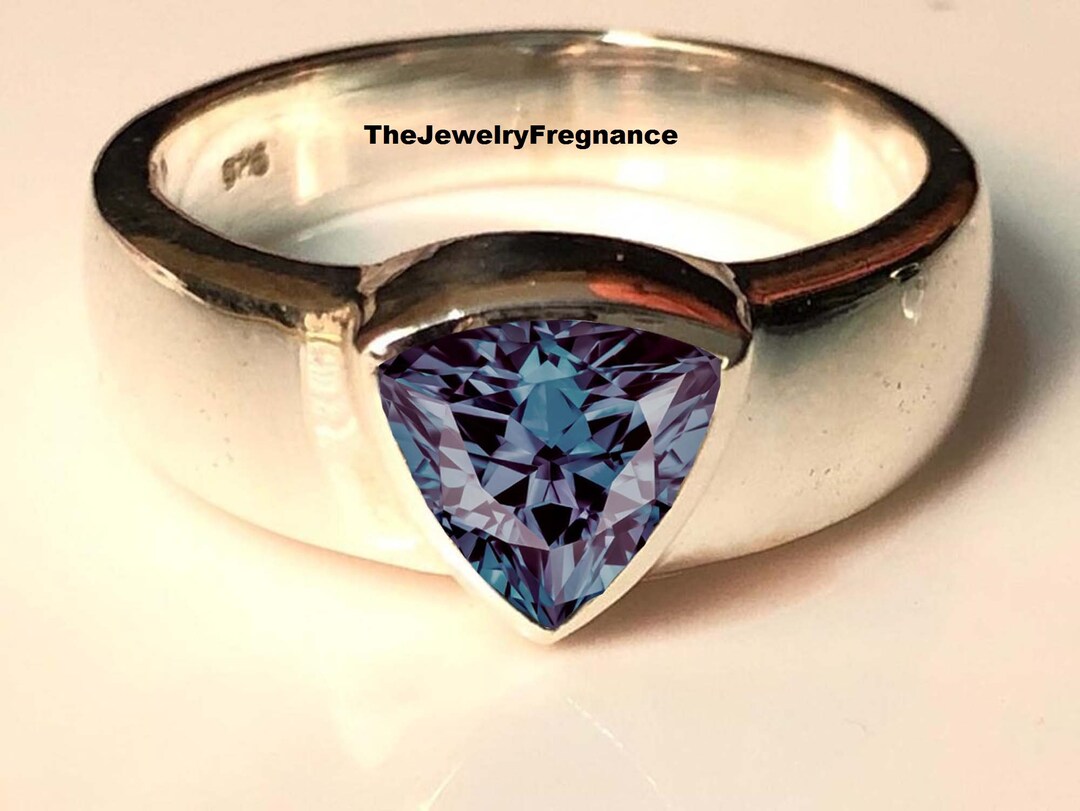Men's Alexandrite Ring 925 Sterling Silver Ring Lab Alexandrite Engagement Ring Promise Ring