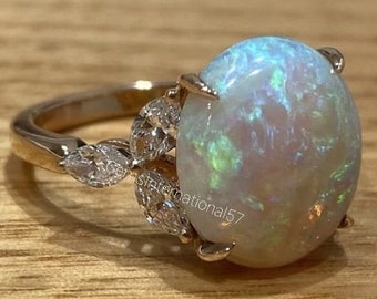 Natural Opal Ring / 925 Sterling Silver/ Gemstone ring / Stylish Ring / Wedding Ring / Engagement Ring / Anniversary Ring / Jewelry For Sale