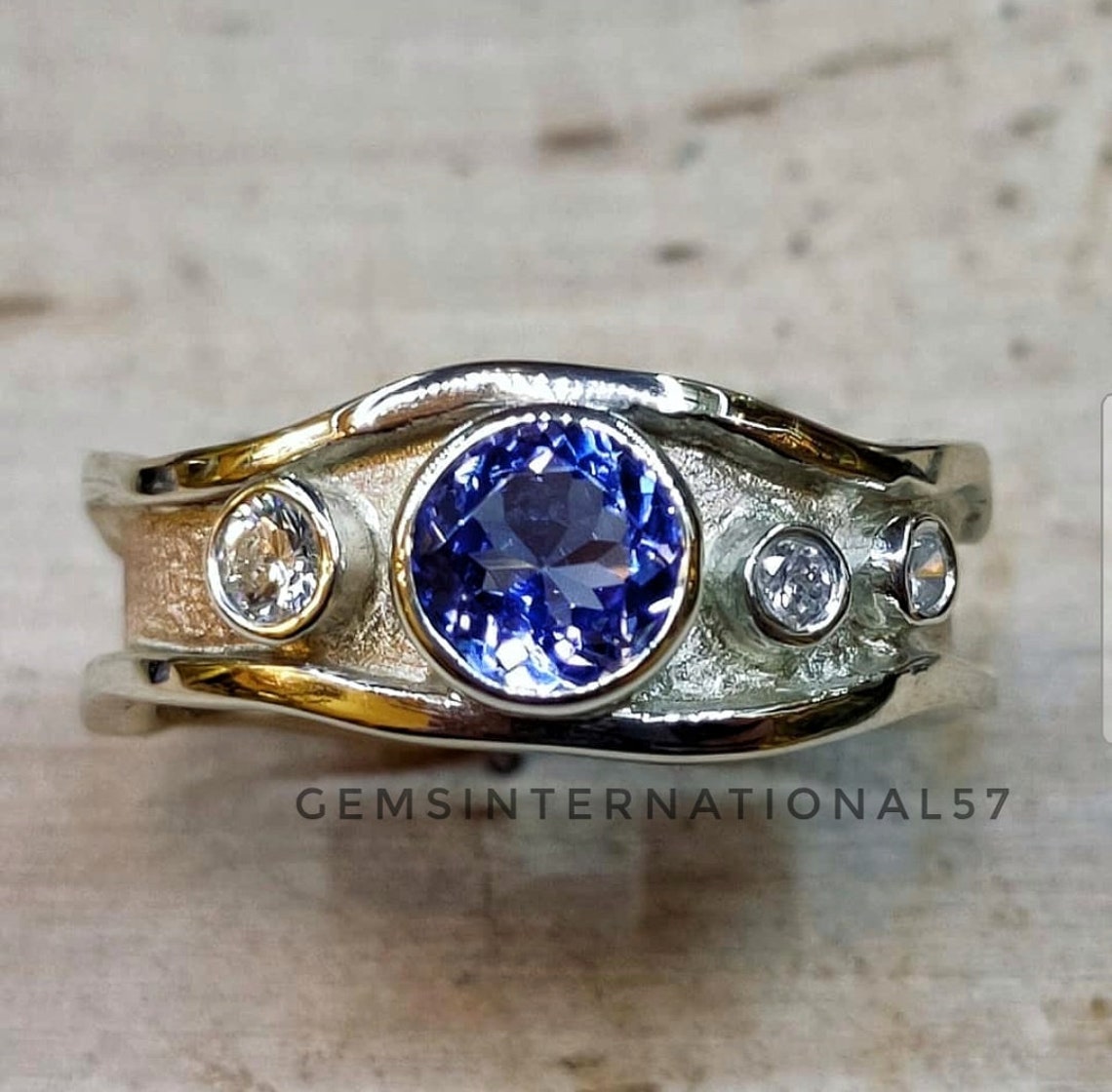 Tanzanite Silver Ring/ 925 Sterling Silver Men's Ring/ Etsy