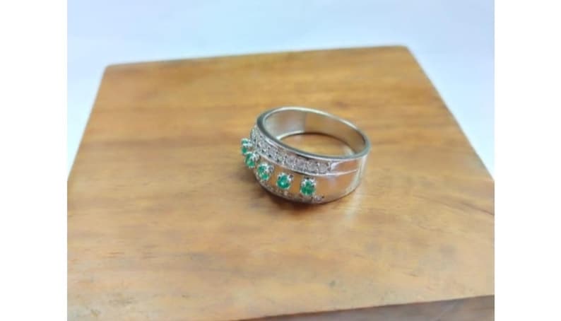 Top Quality Natural Emerald Cz Ring in 925 Sterling Silver Ring May Birthstone Ring Stylish Wedding Engagement Gemstone Ring Hand Made Ring