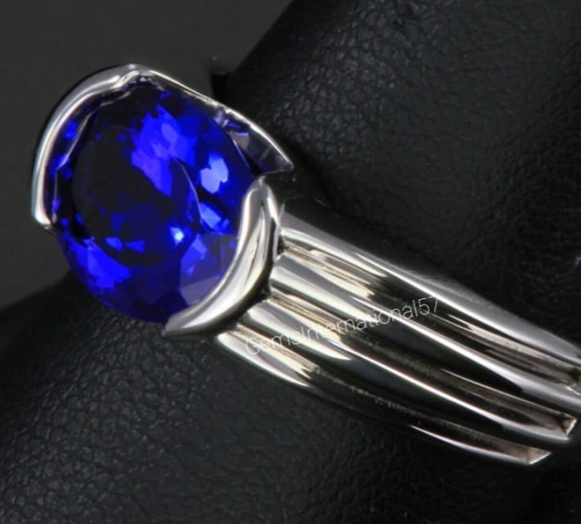 Tanzanite Silver Ring/ 925 Sterling Silver Men's Ring/ Etsy UK