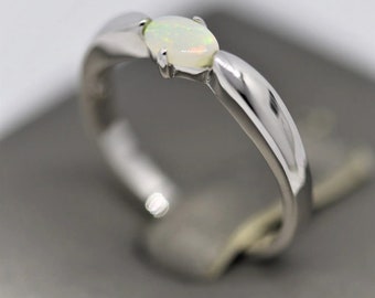 Natural Opal 925 silver Plated Ring //Opal Cabochon Ring / Wedding Ring/ 925 Sterling Silver Ring / Anniversary Gift / Engagement Ring