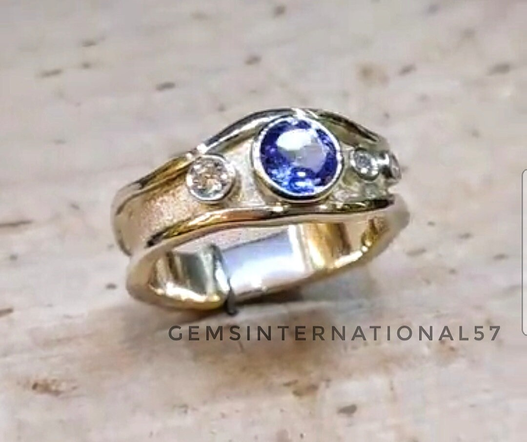 Tanzanite Silver Ring/ 925 Sterling Silver Men's Ring/ Etsy