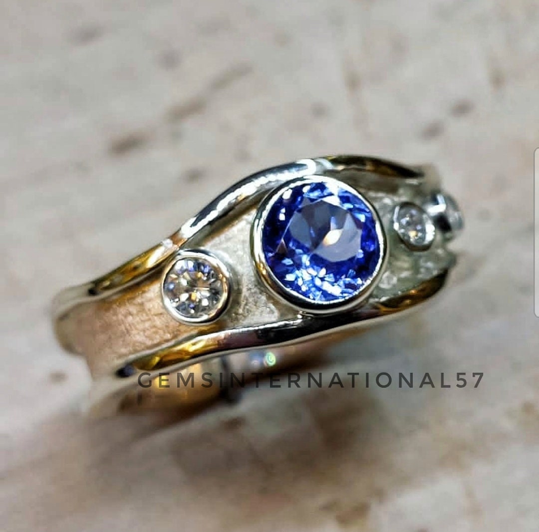 Tanzanite Silver Ring/ 925 Sterling Silver Men's Ring/ Etsy