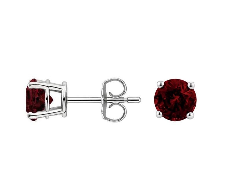 Natural Garnet Silver Earing 925 Sterling Silver Gemstone Erring Wedding Earring Anniversary Gift Earring Best Gift For HerEarring Sat