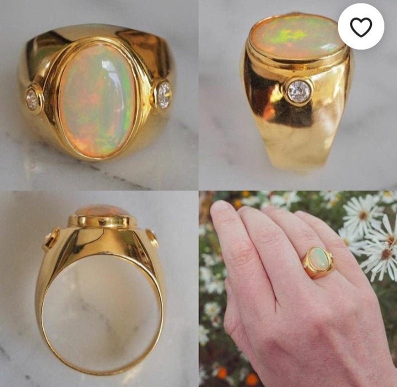 Natural Opal Silver Ring 925 Sterling Silver Oval Shape Ring Wedding Ring Anniversary Ring Engagement Ring Christmas /& New Year