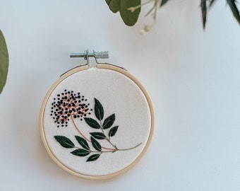 Embroidery Kit: Elderberry, DIY for beginner to intermediate