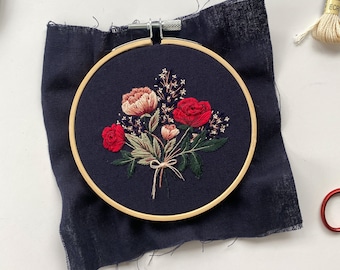 Embroidery Pattern:  Roses are Red PDF Download