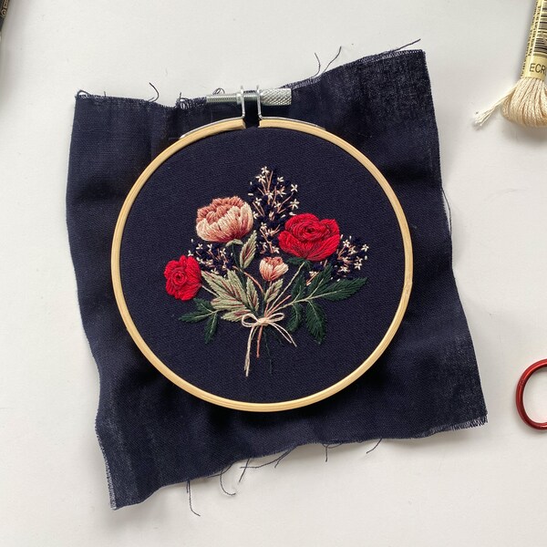 Rose Embroidery Kit Etsy