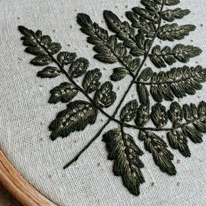 Embroidery Pattern: Forest Fern, PDF pattern, beginner embroidery, diy embroidery art, botanical art image 2