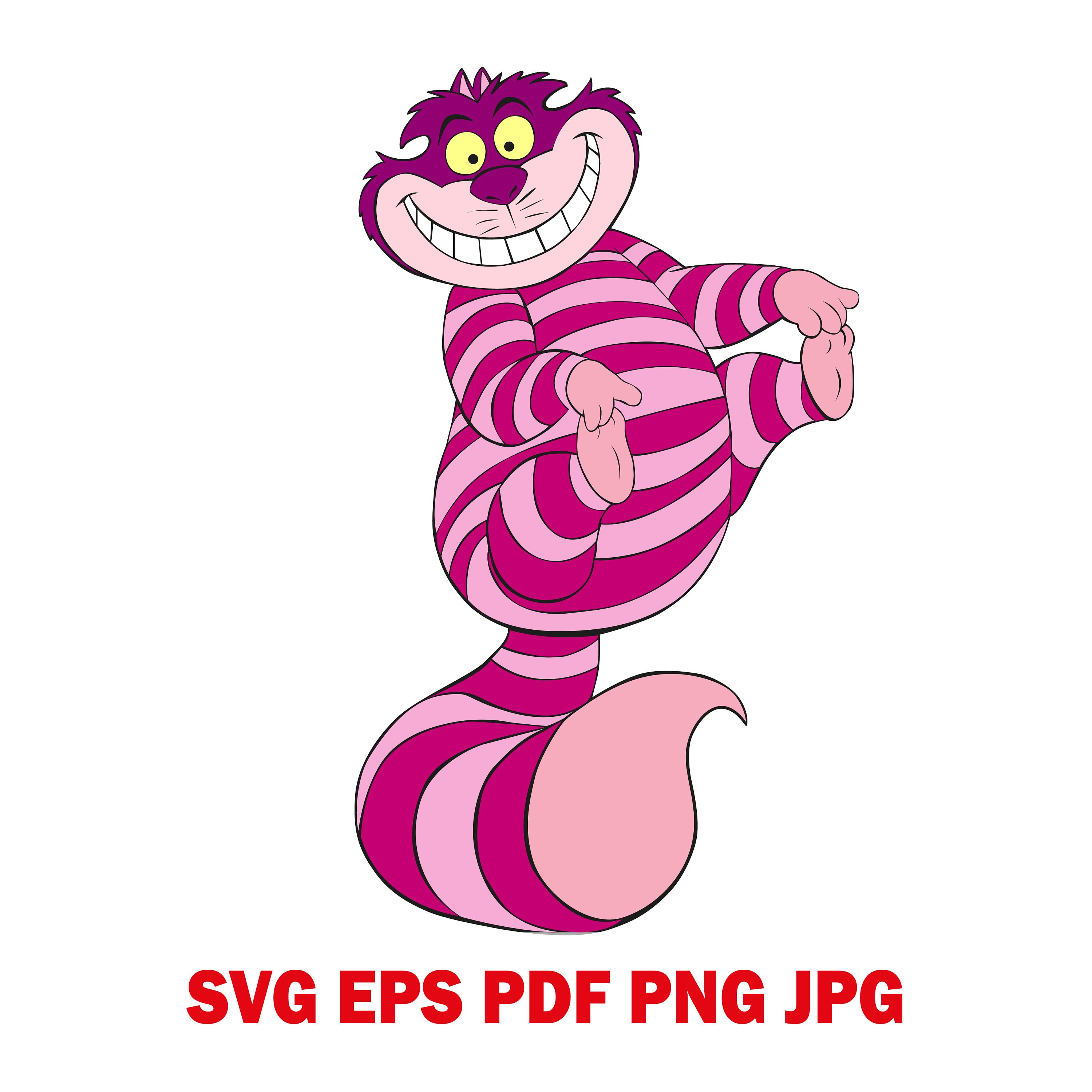 Cheshire Cat Clipart Cheshire Cat SVG Disney Clipart | Etsy