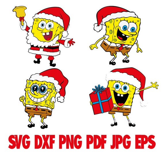 Christmas Spongebob Clipart Svg Spongebob Clipart Christmas Etsy