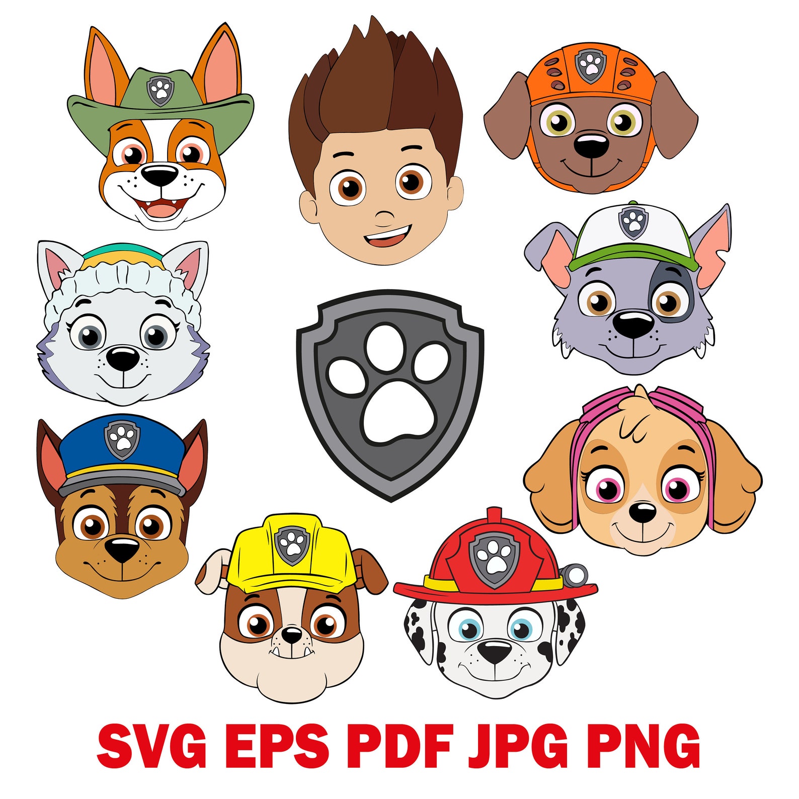 Clipart Paw Patrol SVG Paw Patrol clipart Ryder Face svg | Etsy