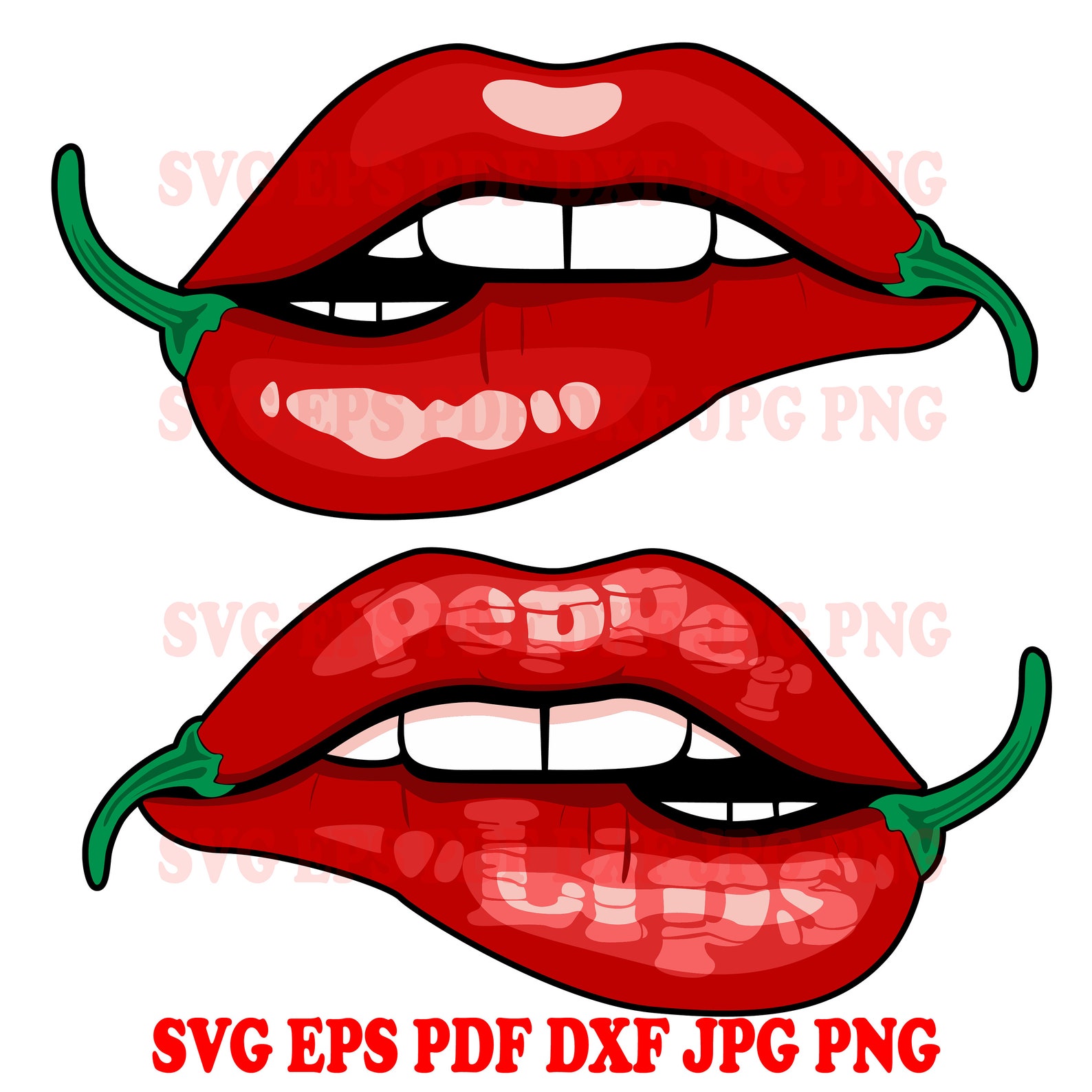 Lips Clipart Lips Svg Pepper Lips Chili Pepper Png Red Lips Etsy