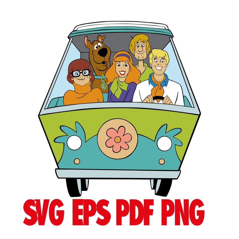 Scooby Dooby Doo Svg Mystery Machine SVG Cartoon Clipart | Etsy