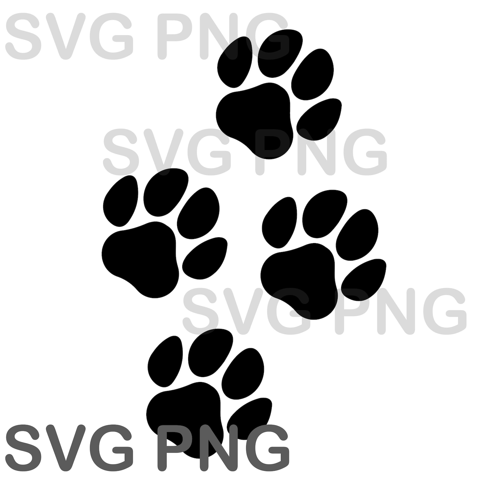 Hundepfoten Clipart Hundepfote SVG TierPfote Clipart | Etsy