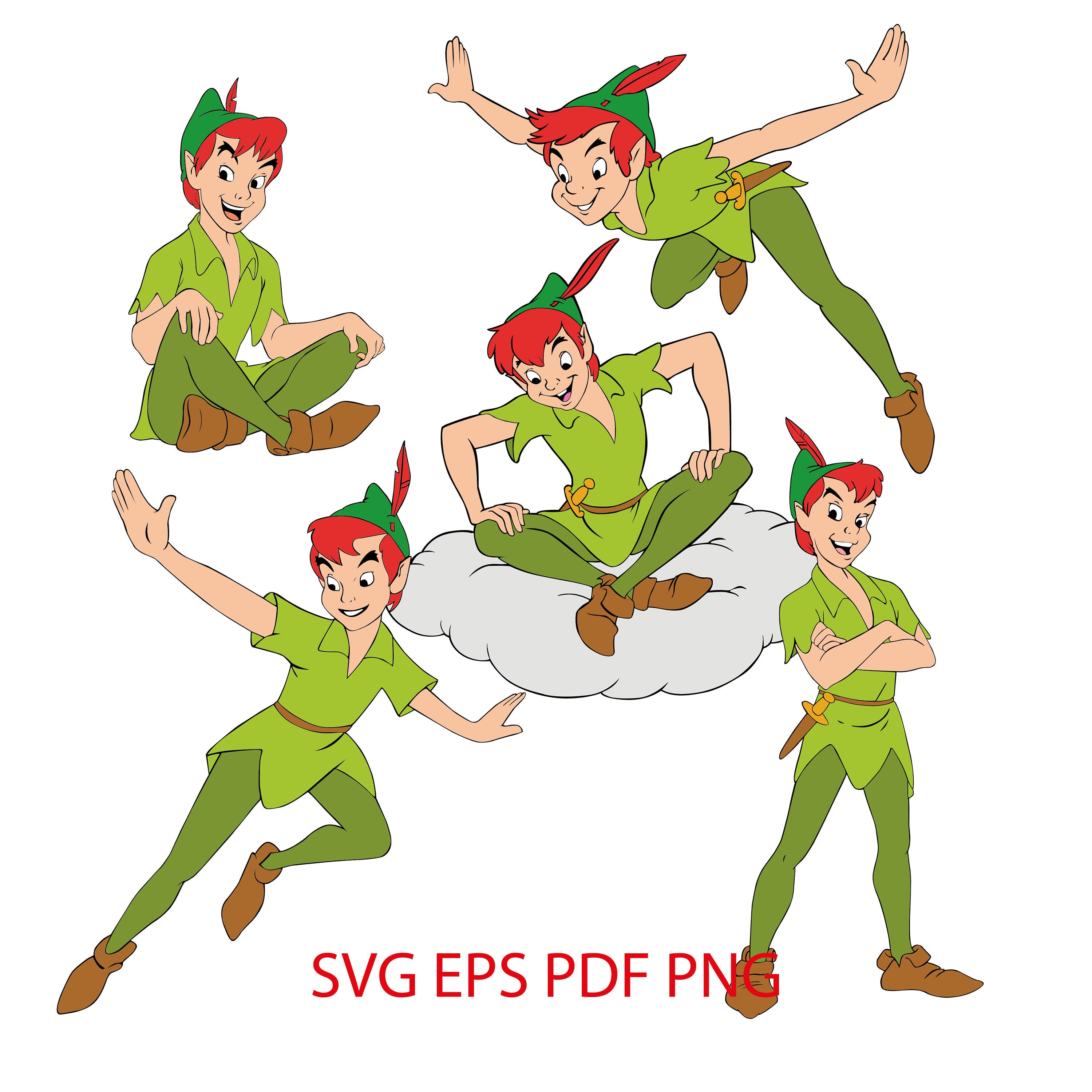 Peter Pan svg Peter Pan Clip art Peter Pan png Peter pan | Etsy