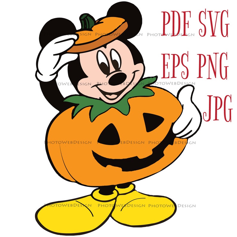 Mickey Mouse SVG Halloween Disney Clipart Cut File Vector | Etsy