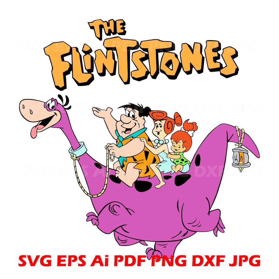 The Flintstones Clipart The Flintstones logo SVG Dino | Etsy