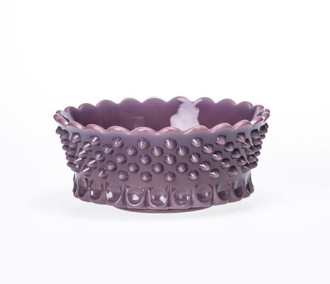 Mosser Glass Vintage Style Gigi Hobnail Serving Bowl Eggplant Etsy