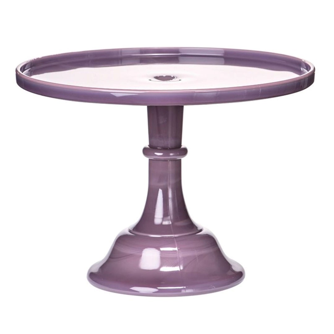 Mosser Colored Glass Cake Stand with Lid