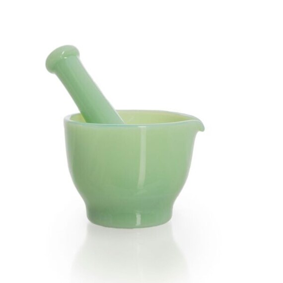 Mosser Glass Vintage Antique Style Jadeite Mortar and Pestle 2 Etsy
