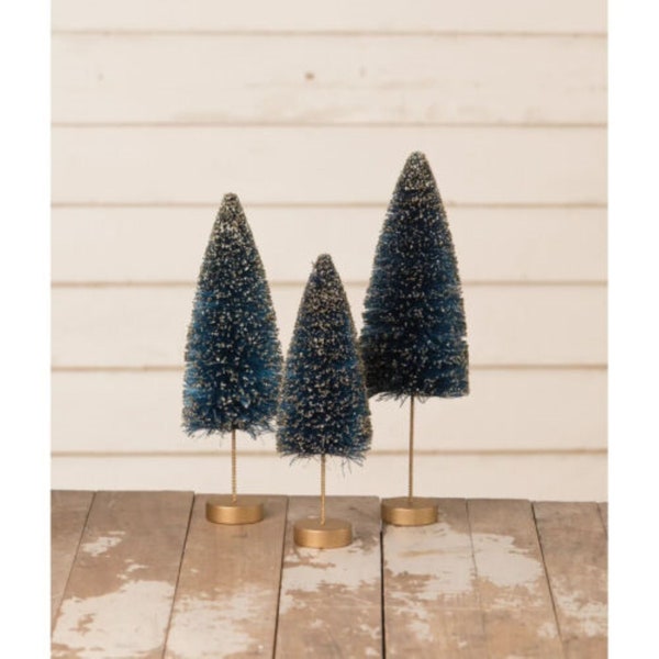 Bethany Lowe USA Americana Red, White, Blue Stripe Bottle Brush