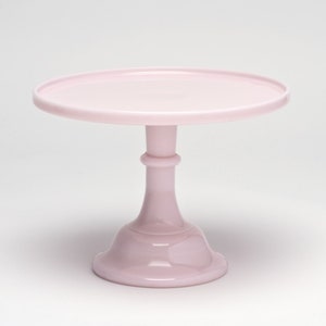 Vintage Style Mosser Glass Cake Stand Crown Tuscan Pink 10 inch