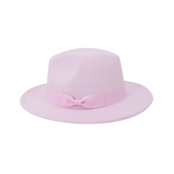 Light pink Fedora Hat 100% wool Fedora 